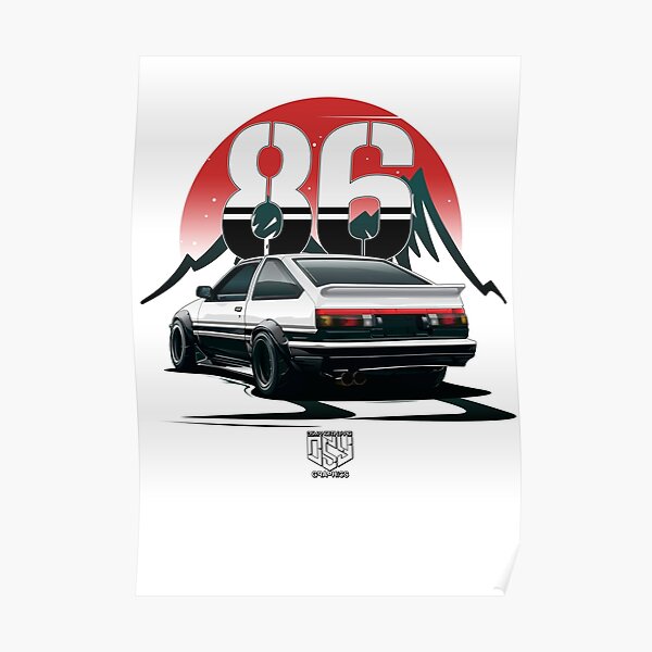 AE86 Trueno (White) Poster