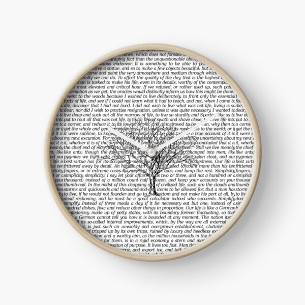 Walden Thoreau Literary Text with Tree Clock
