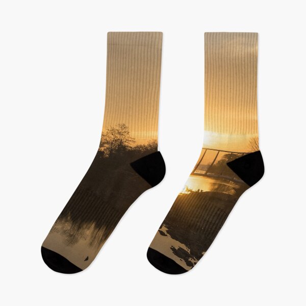 Item preview, Gold and Amber Sunrise - Mimico Creek Pedestrian Bridge Toronto Canada designed and sold by Georgia Mizuleva.