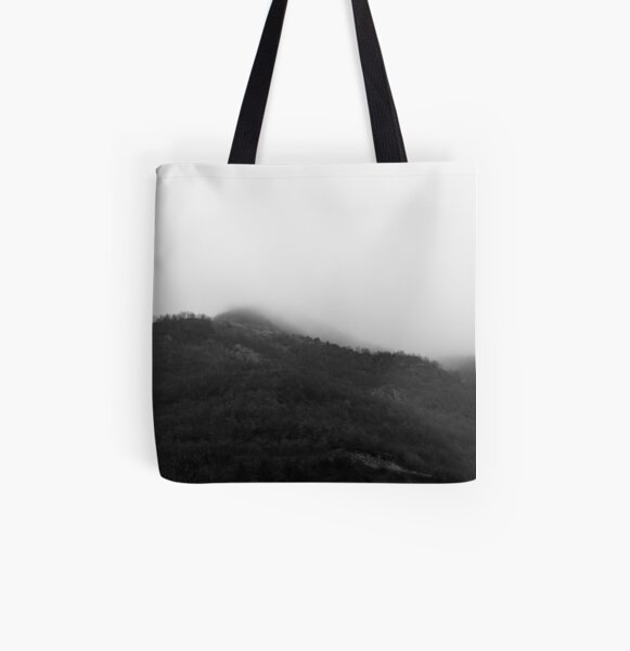 Foggy Mountains All Over Print Tote Bag