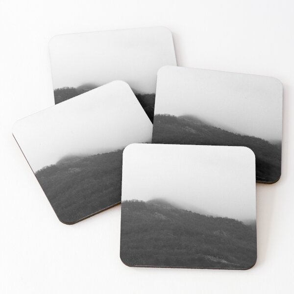 Item preview, Black and white landscape foggy winter forest designed and sold by by-jwp.