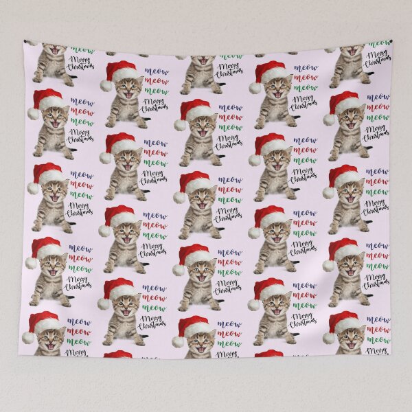 Artikelvorschau, Lustige Weihnachtskatze Meow Meow Meow entworfen und verkauft von catchyology.