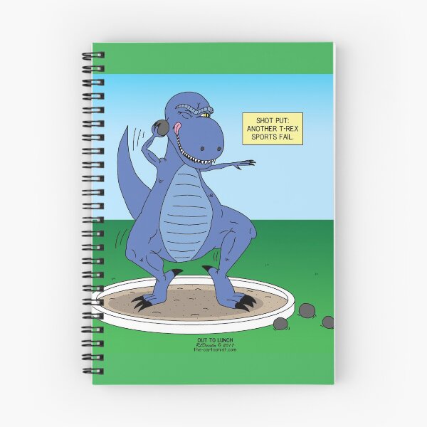 Item preview, Lanzamiento de peso de T-Rex designed and sold by Out to Lunch Cartoons and More.