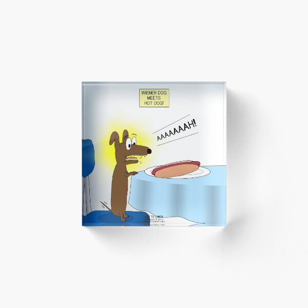 Item preview, Wiener Dog Meets Hot Dog designed and sold by Out to Lunch Cartoons and More.