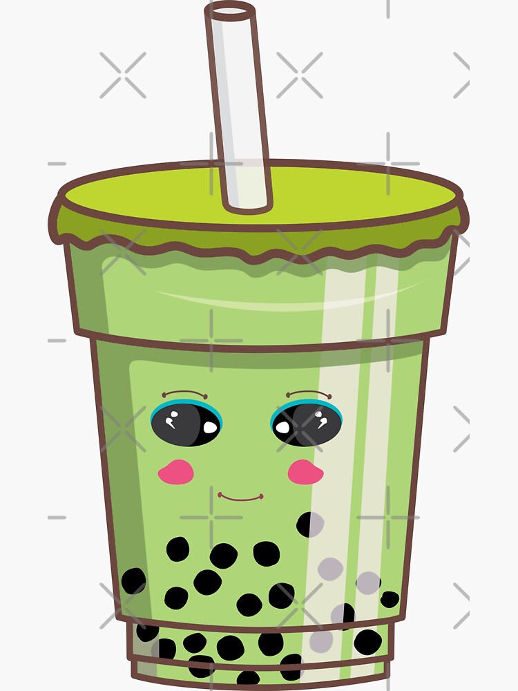 "Matcha Bubble Tea_2" Sticker for Sale by fhjr2002 Redbubble