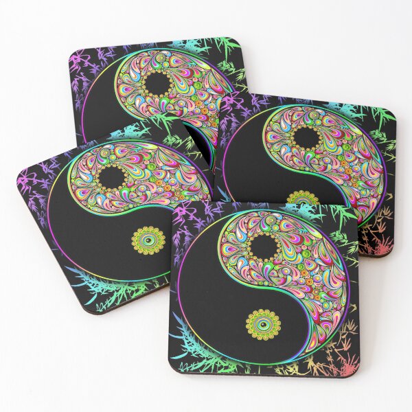 Item preview, Yin Yang Bamboo Psychedelic Rainbow Colors designed and sold by BluedarkArt.