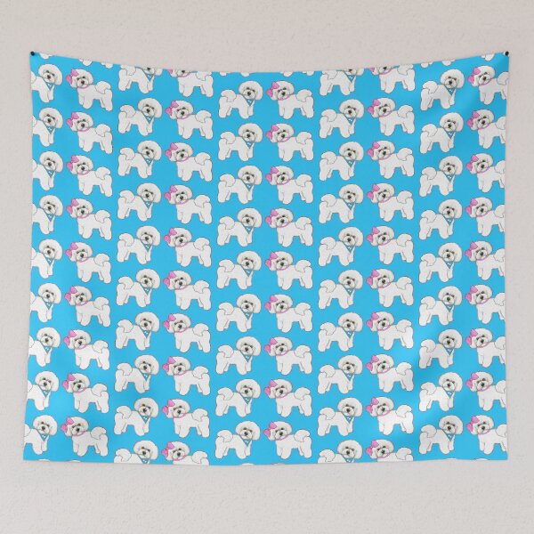 Item preview, Perros Bichon Frise en azul bígaro designed and sold by MagentaRose.