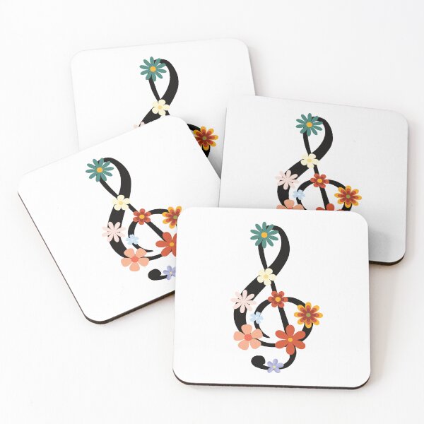 Item preview, Clef with flowers - black designed and sold by piesdesignart.