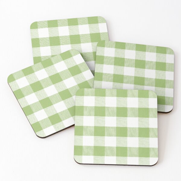 Item preview, Soothing Greenery Green gingham fabric pattern designed and sold by coverinlove.