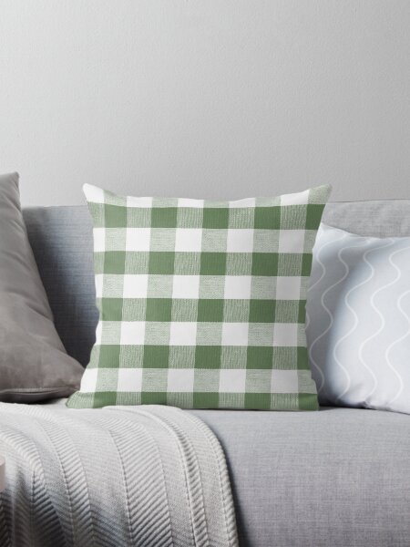 Item preview, Treetop green gingham fabric pattern designed and sold by coverinlove.