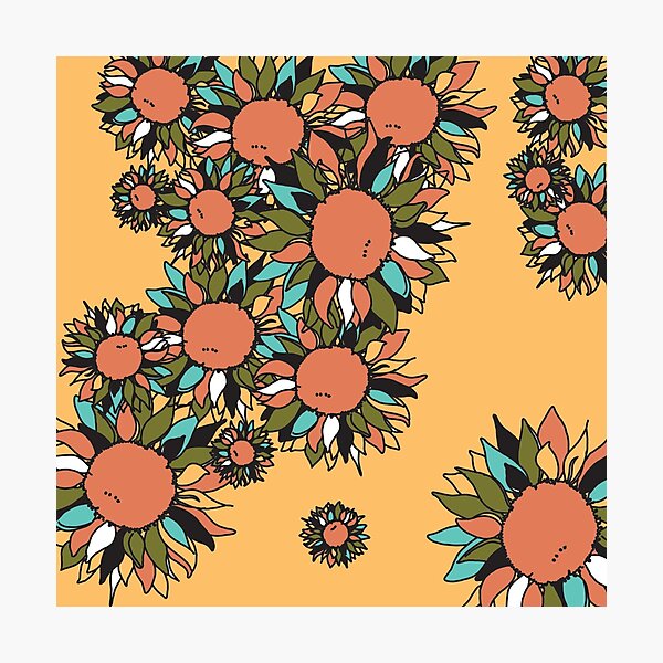Psychedelic Sunflowers Photographic Print