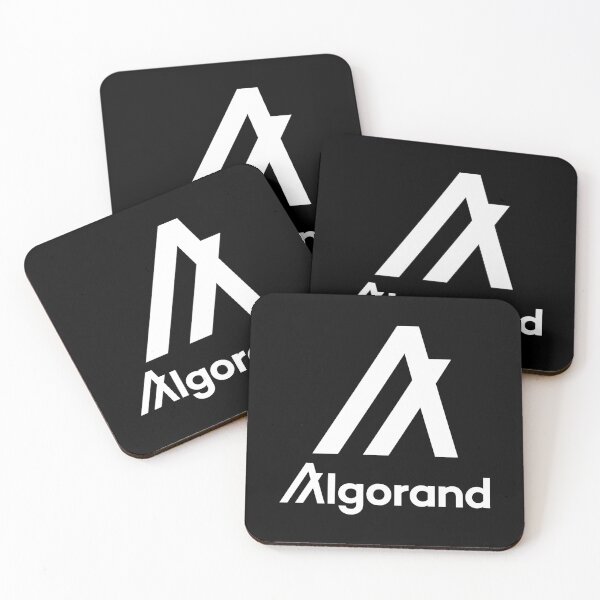 Aperçu de l'œuvre Algorand ALGO Crypto Altcoin - Logo blanc vertical propre créée et vendue par CryptoMoods.