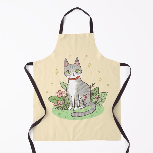 Item preview, Cute grey cat with pink flowers designed and sold by Yarafantasyart.