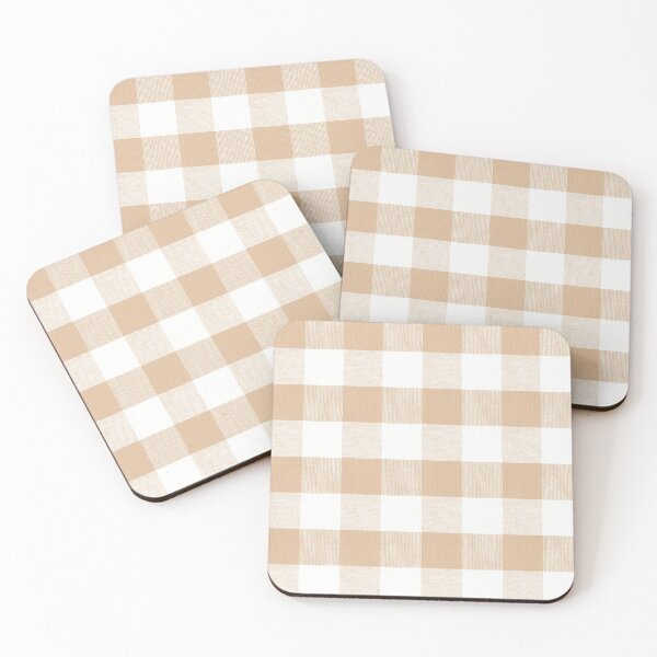 Item preview, Sheepskin cream color gingham fabric pattern designed and sold by coverinlove.