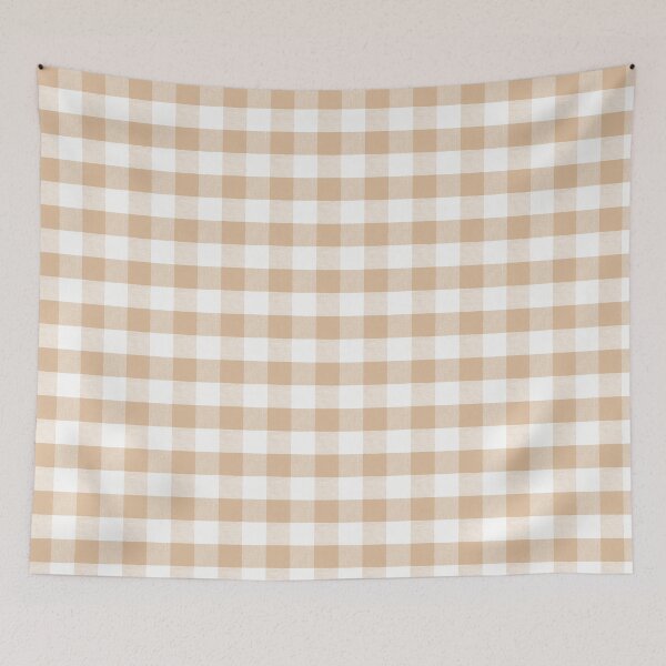 Item preview, Sheepskin cream color gingham fabric pattern designed and sold by coverinlove.