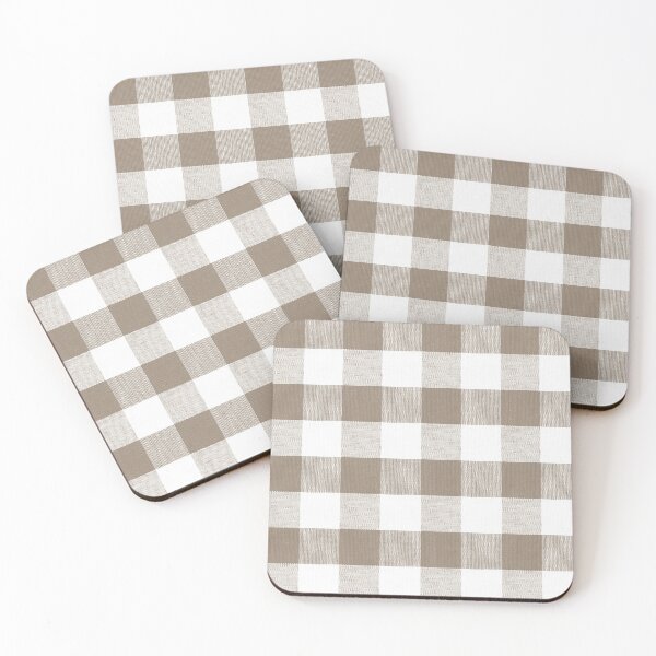 Artikelvorschau, Sepia getöntes Gingham Stoffmuster entworfen und verkauft von coverinlove.
