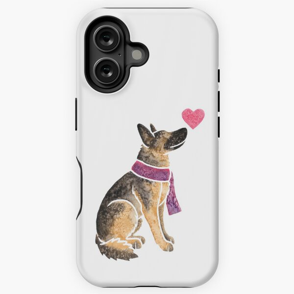 Vista previa del artículo con la obra «Pastor alemán en acuarela», diseñado y vendido por animalartbyjess.