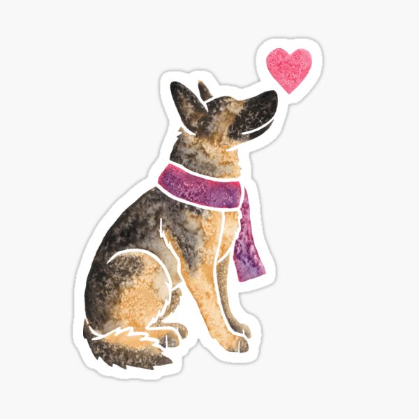 Watercolour German Shepherd Sticker