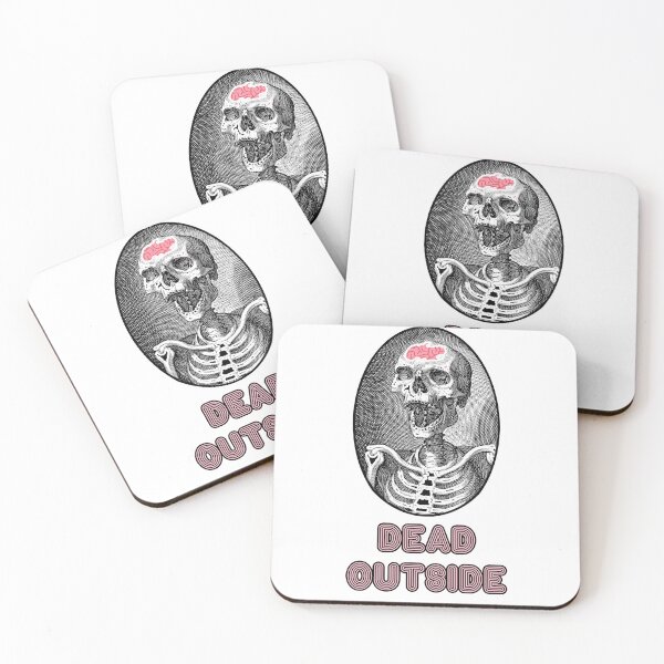 Item preview, 'Dead Outside' Skull Design - Retro Illustration Design for T-shirts, mugs, phone cases and other accessories designed and sold by Ridiculam Toga.