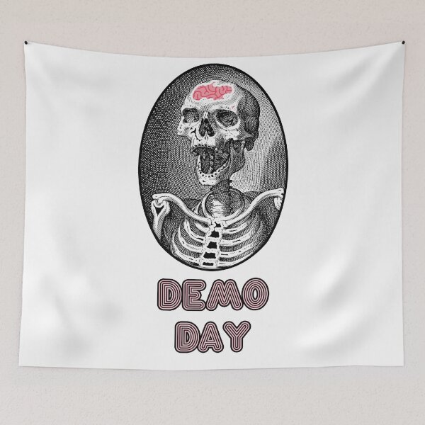 Item preview, 'Demo Day' Skull Design - Retro Illustration Design for T-shirts, mugs, phone cases and other accessories designed and sold by Ridiculam Toga.