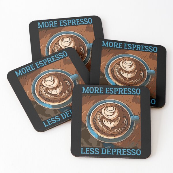 Item preview, More Espresso Less Depresso - COFFE ADDICT  designed and sold by Raiko-art.