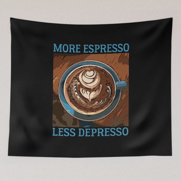 Item preview, More Espresso Less Depresso - COFFE ADDICT  designed and sold by Raiko-art.