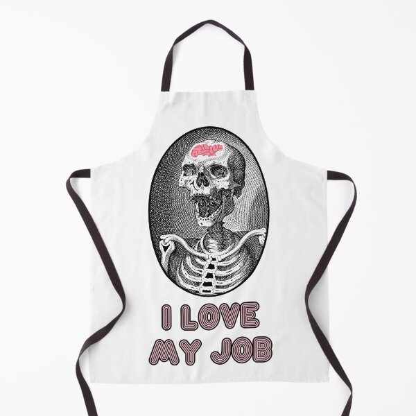 Item preview, 'I Love my Job' Skull Design - Retro Illustration Design for T-shirts, mugs, phone cases and other accessories designed and sold by Ridiculam Toga.