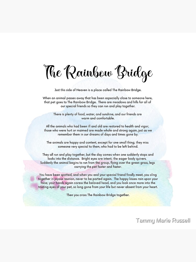 rainbow-bridge-poem-for-pet-loss-pastels-greeting-card-for-sale-by-tamscherck-redbubble for Free Printable Rainbow Bridge Poem For Cats Rainbow Bridge Poem For Pet Loss Pastels