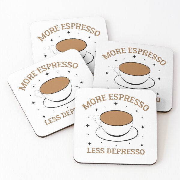 Item preview, More Espresso Less Depresso - Funny COFFE ADDICT  designed and sold by Raiko-art.