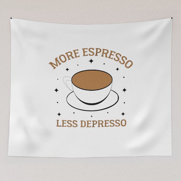 Item preview, More Espresso Less Depresso - Funny COFFE ADDICT  designed and sold by Raiko-art.