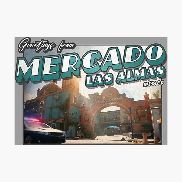 Item preview, MW 2 II Inspired 'Greetings from Mercado Las Almas, Mexico' Vintage / Retro Postcard Weathered Design designed and sold by Mercy Apparel.