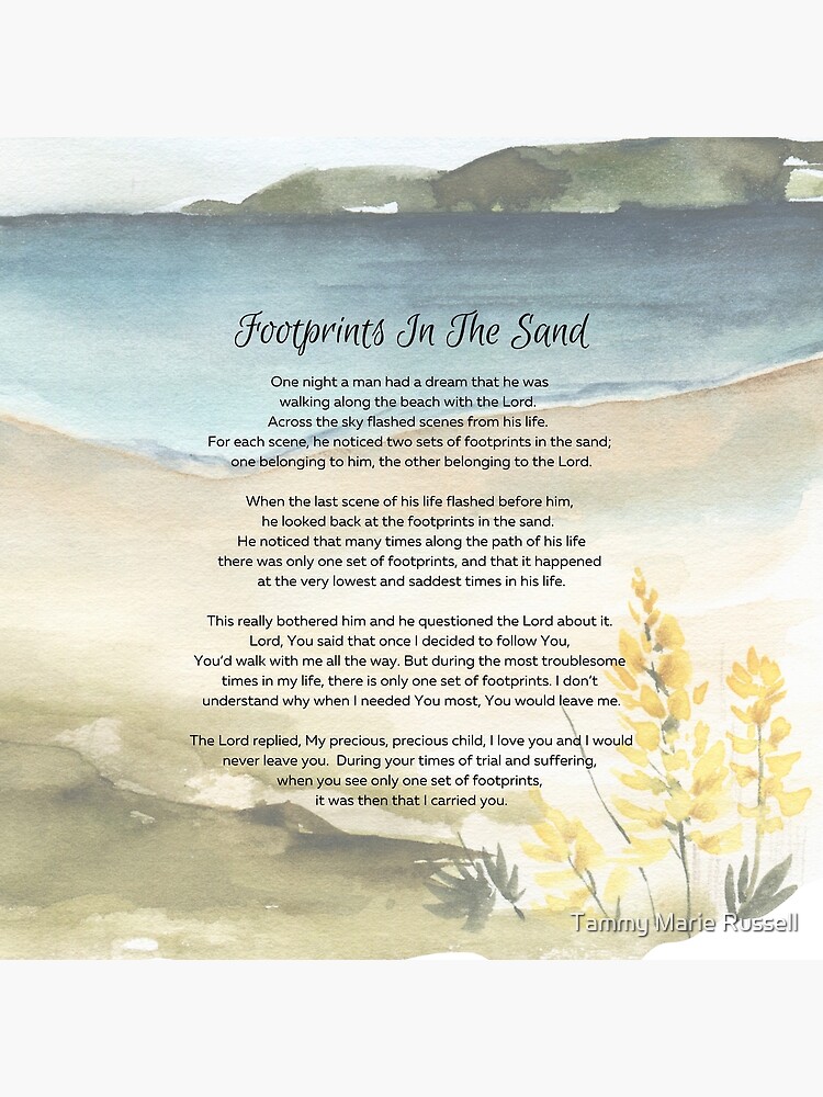 footprints-in-the-sand-poem-watercolor-ocean-art-print-for-sale-by-tammy-marie-russell-redbubble