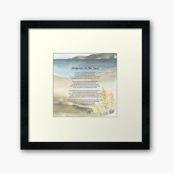 Item preview, Footprints In The Sand Poem Watercolor Ocean designed and sold by Tammy Marie Russell.