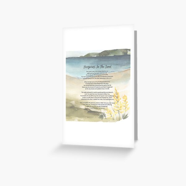 Item preview, Footprints In The Sand Poem Watercolor Ocean designed and sold by Tammy Marie Russell.