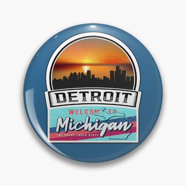 Item preview, Detroit, Welcome to Michigan, The Great Lakes State | Michigan State and Cities Series -3 designed and sold by WorldStateArt.