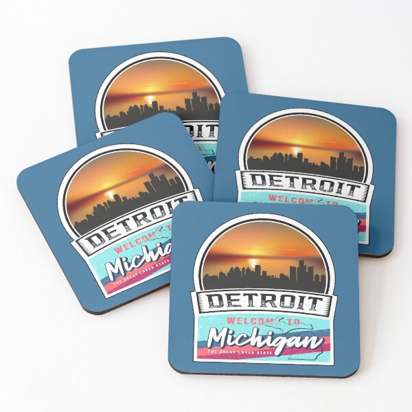 Item preview, Detroit, Welcome to Michigan, The Great Lakes State | Michigan State and Cities Series -3 designed and sold by WorldStateArt.