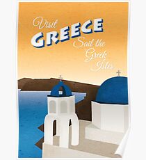 Greece Vintage Travel Poster Poster