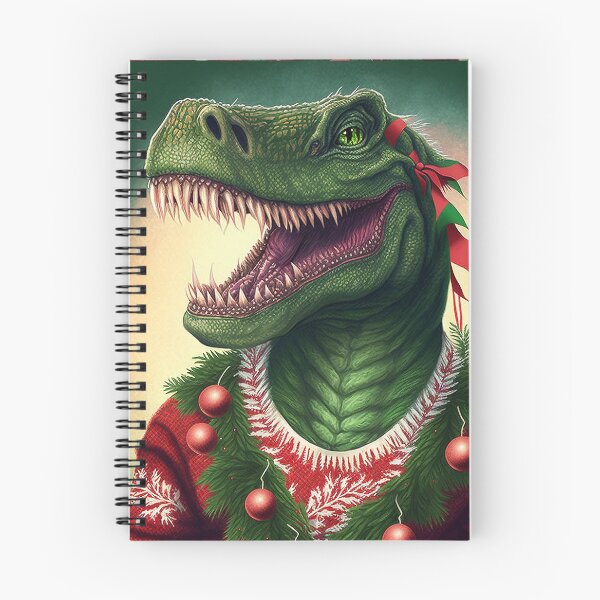 Item preview, DINOSAUR WEARING AN UGLY CHRISTMAS JUMPER Midjourney AI Artwork designed and sold by davidjulie.