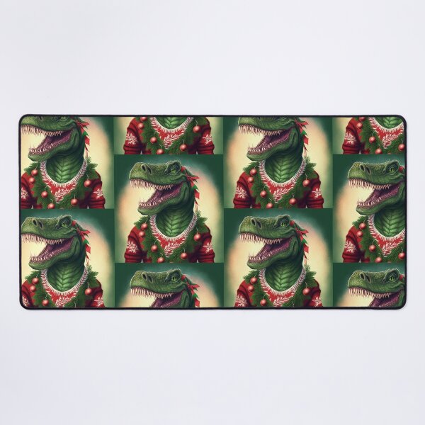 Item preview, DINOSAUR WEARING AN UGLY CHRISTMAS JUMPER Midjourney AI Artwork designed and sold by davidjulie.