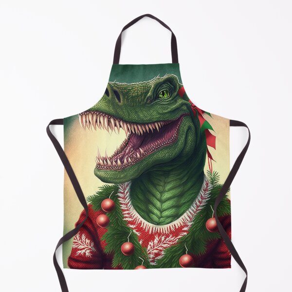 Item preview, DINOSAUR WEARING AN UGLY CHRISTMAS JUMPER Midjourney AI Artwork designed and sold by davidjulie.