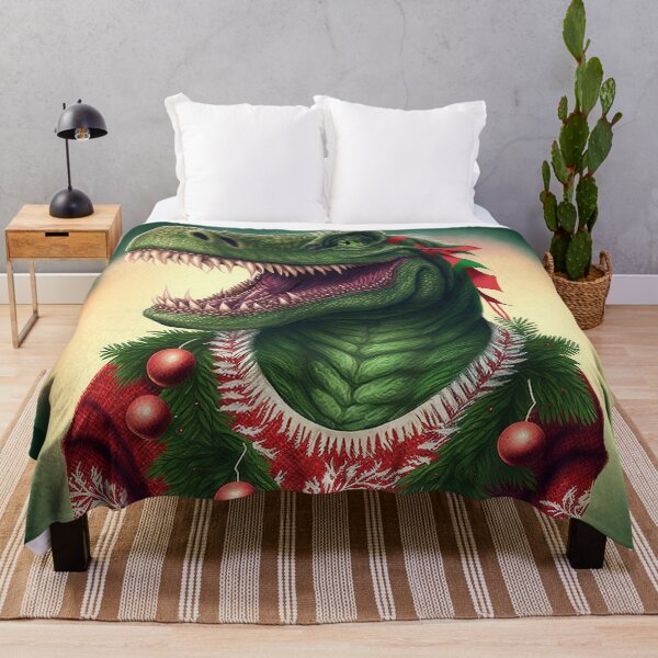 Item preview, DINOSAUR WEARING AN UGLY CHRISTMAS JUMPER Midjourney AI Artwork designed and sold by davidjulie.