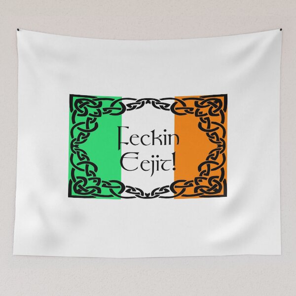 Item preview, Huge Irish Flag with Celtic Knots and Feckin Eejit! designed and sold by litmusician.