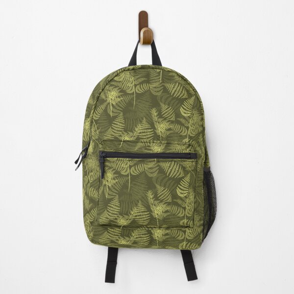 Item preview, Ferns Soft Yellow on Khaki Half-Drop Repeat 5748 designed and sold by Art in My Loft.