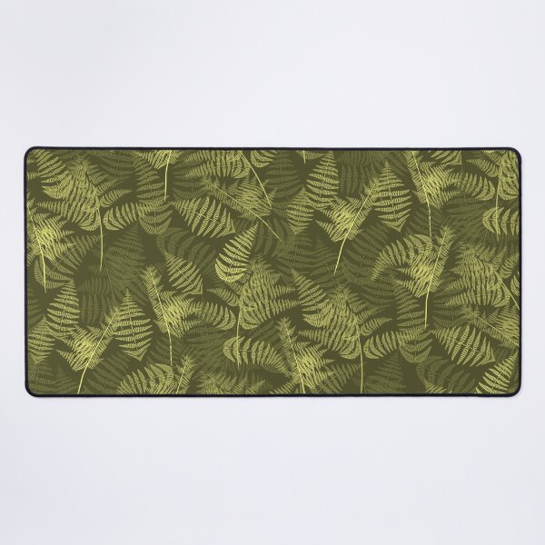 Item preview, Ferns Soft Yellow on Khaki Half-Drop Repeat 5748 designed and sold by Art in My Loft.