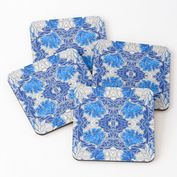Item preview, Floral Damask, Sapphire Blue and Gray  designed and sold by Marymarice.