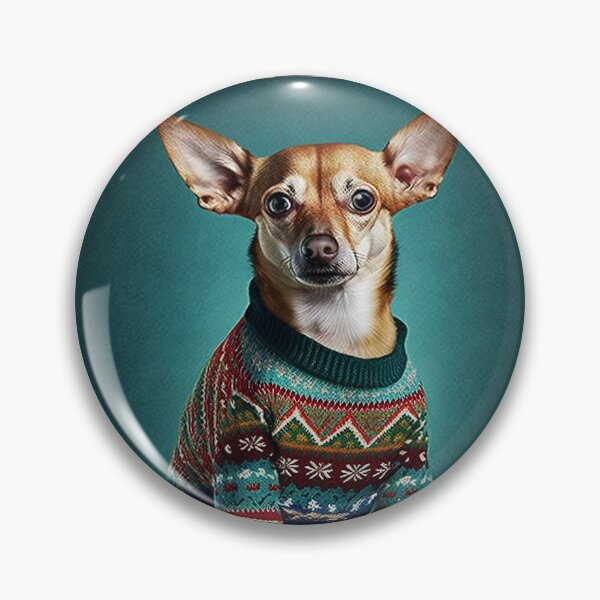 Item preview, CHIHUAHUA DOG WEARING AN UGLY CHRISTMAS JUMPER Midjourney AI Artwork designed and sold by davidjulie.