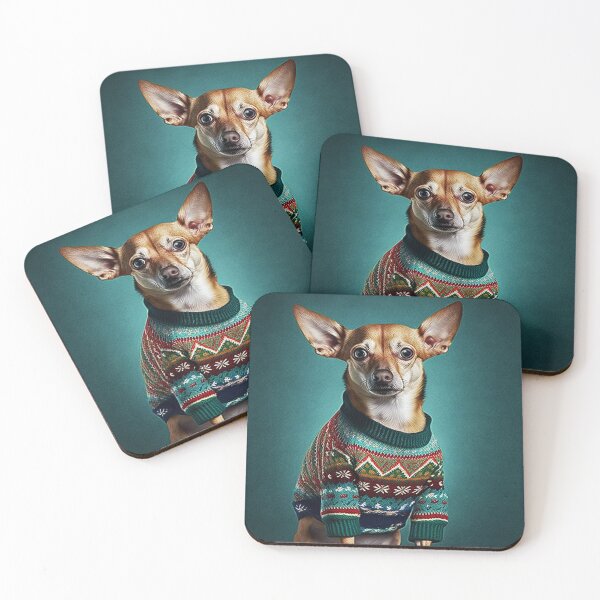 Item preview, CHIHUAHUA DOG WEARING AN UGLY CHRISTMAS JUMPER Midjourney AI Artwork designed and sold by davidjulie.