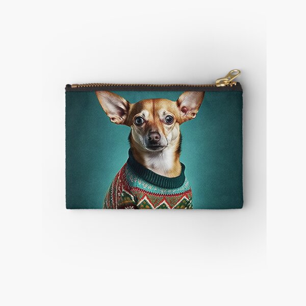 Item preview, CHIHUAHUA DOG WEARING AN UGLY CHRISTMAS JUMPER Midjourney AI Artwork designed and sold by davidjulie.
