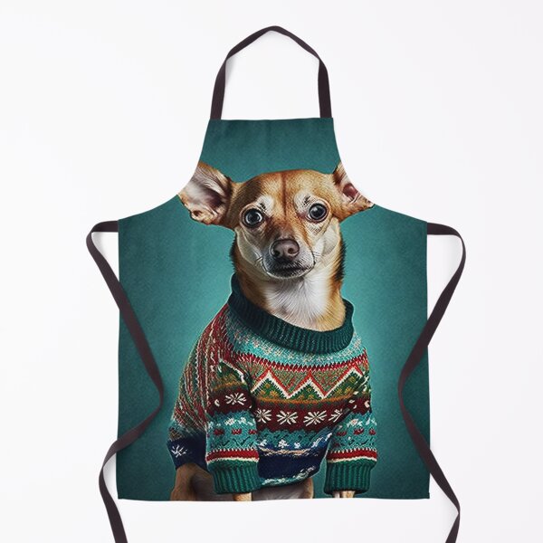 Item preview, CHIHUAHUA DOG WEARING AN UGLY CHRISTMAS JUMPER Midjourney AI Artwork designed and sold by davidjulie.