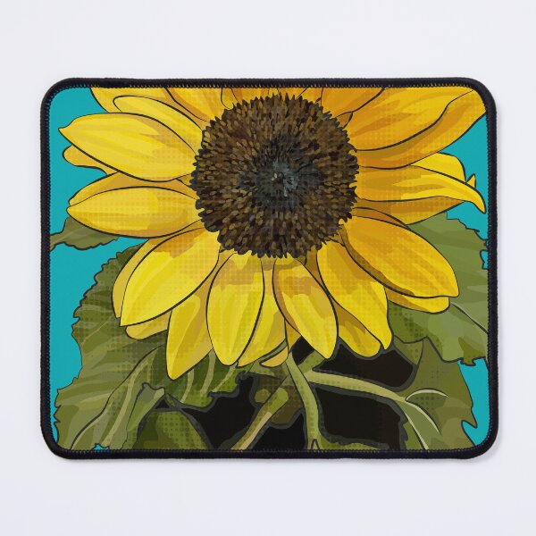 Item preview, Sunflower by BeeFoxTree (Teal Background) designed and sold by BeeFoxTree.